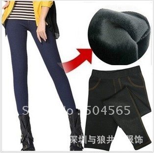 Free Shipping LG-170 Women Jean Leggings,Ladies' Winter Warm Thick Fleeces Pants,Imitate Jeans Legging,IRIS Knitting