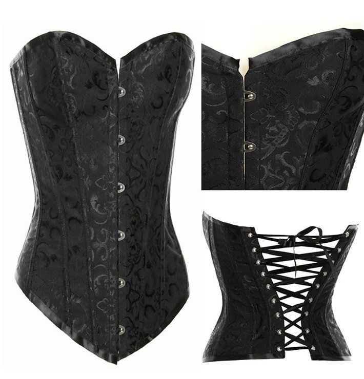 Free shipping+Lingerie , Bustiers ,  Sexy Black/White/Blue Floral Tapestry brocade corset Lingerie Wholesale-----8191