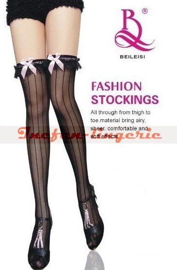 Free shipping lingerie,Top Lace and Bowknot Sheer Thigh Highs Sexy Stockings wholesale retail sexy hosiery  #2075