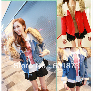 Free Shipping Little bride 2012 big maomao edge ultra high berber fleece cotton-padded jacket