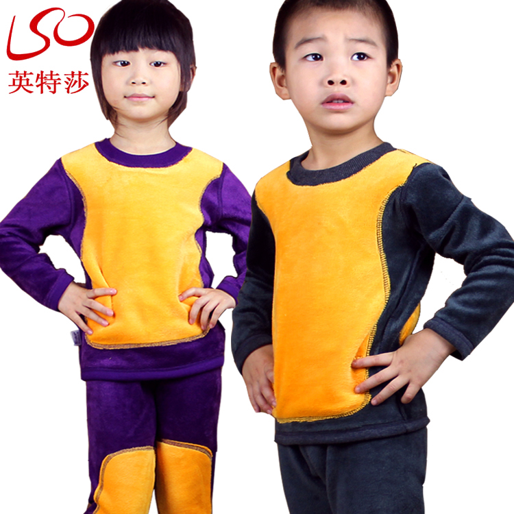 Free Shipping [LoLo Mommy] Winter Fashion Warm Thermal Underwear Suit ,sleep coat with thick velvet,100-140cm