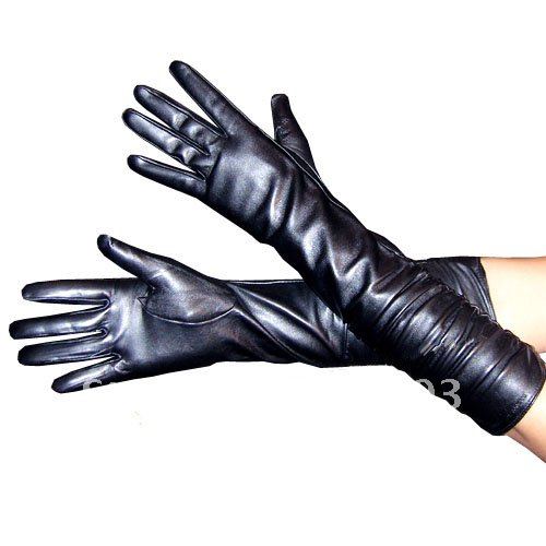 free shipping long genuine leather gloves black wholesale from factory Valentine's Day gift