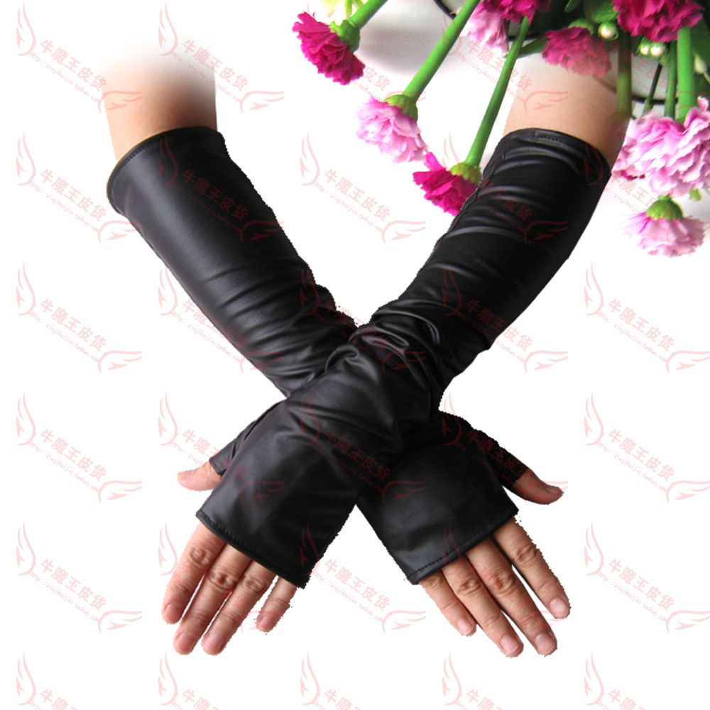 free shipping Long leather gloves elastic thin faux long design lucy refers to wrist support gloves