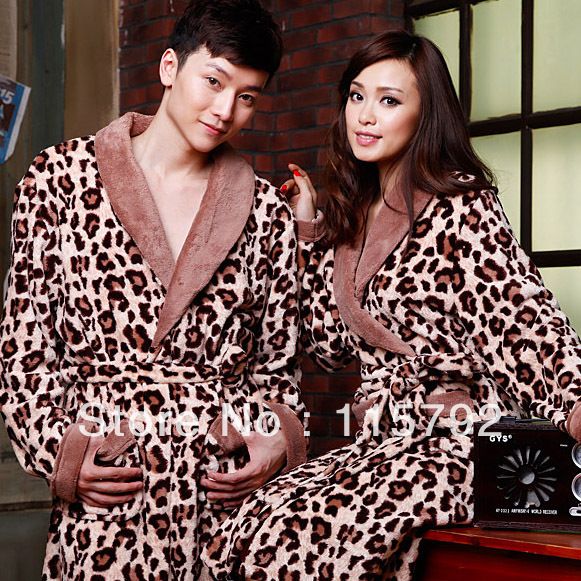 Free Shipping Long Satin Robe For Man Couples Pajamas Bath Robe Men