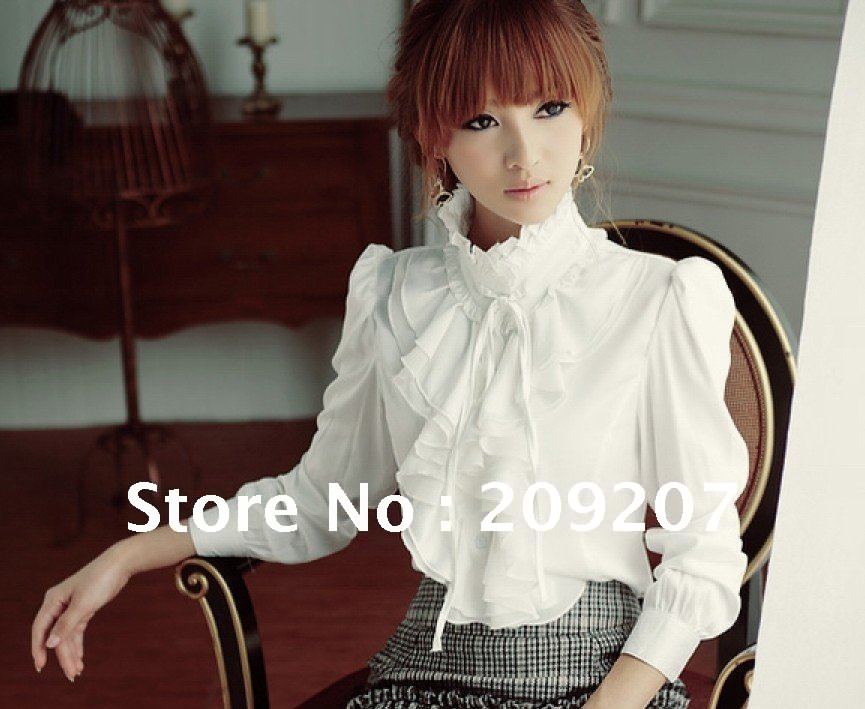 Free shipping Long sleeve shirts tops ladies' blouse (Drop shipping support!)