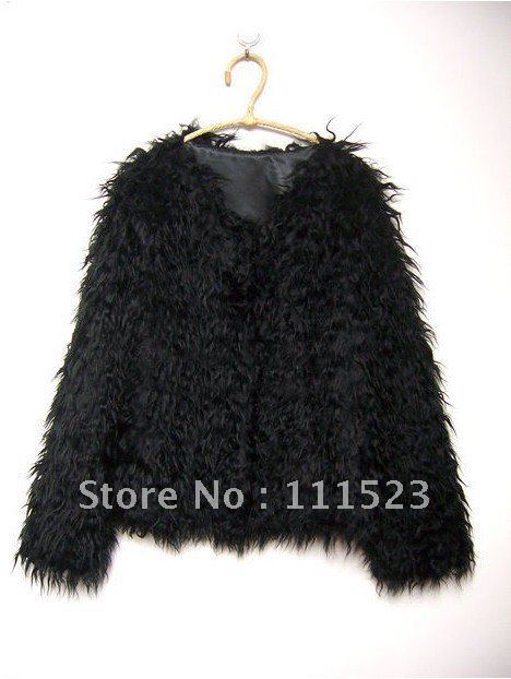 Free shipping Long wool Artificial Wool Women Faux fur jacket fake fur jacket Size XS,S, M, L,XL Model number:0089