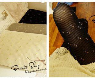 Free Shipping Lovely Polka Dot Vertical Stripe Pantyhose