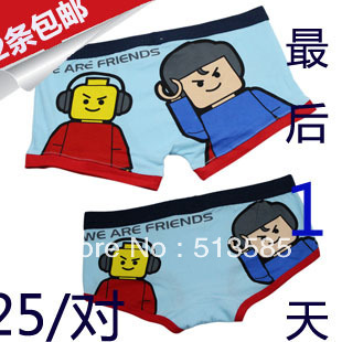 free shipping Lovers panties male panties lovers underwear panty trigonometric 100% cotton shorts cartoon shorts sexy