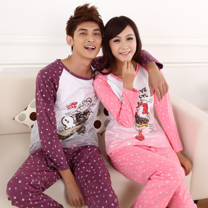 Free shipping Lovers sleepwear 100% cotton lounge women's coral fleece cartoon autumn and winter sleepwear sexy robe female