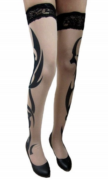 Free shipping + Lowest price New fashion Indiana Tribal Inspired Tattoo Stockings