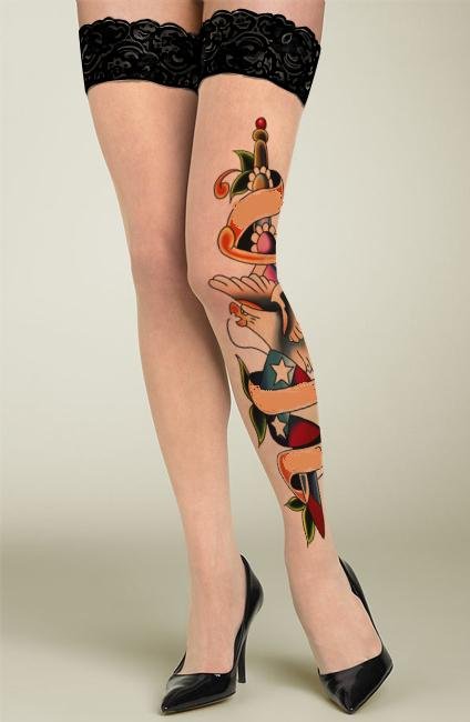 Free shipping + Lowest price New Sexy Dove And Sword Tattoo Stockings