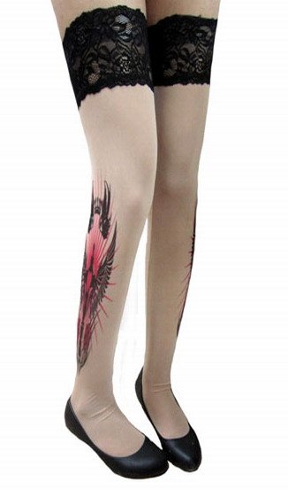 Free shipping + Lowest price New Sexy Excalibur Inspired Tattoo Stockings