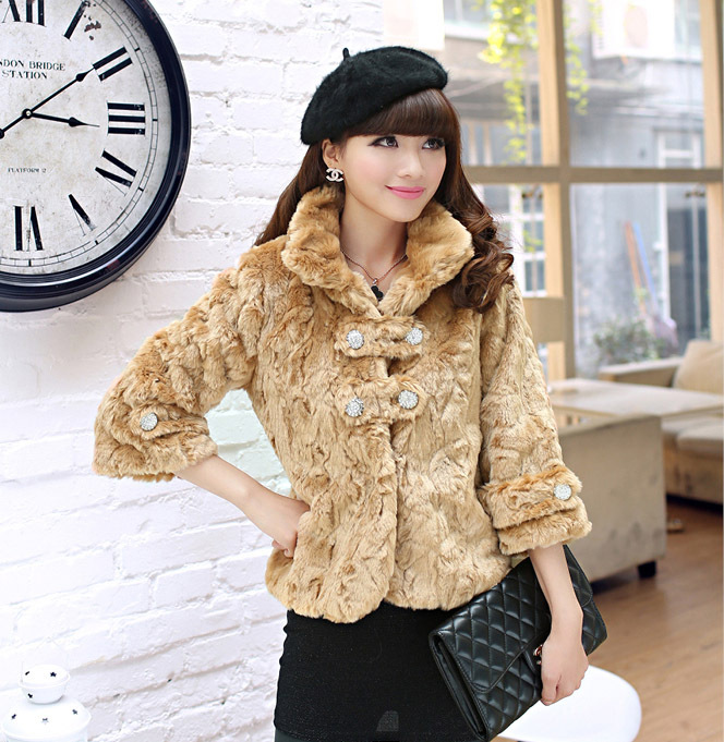 Free shipping Luxury hight quality women's fur coat fur jacket outerwear fur standing collar for hot sale best price