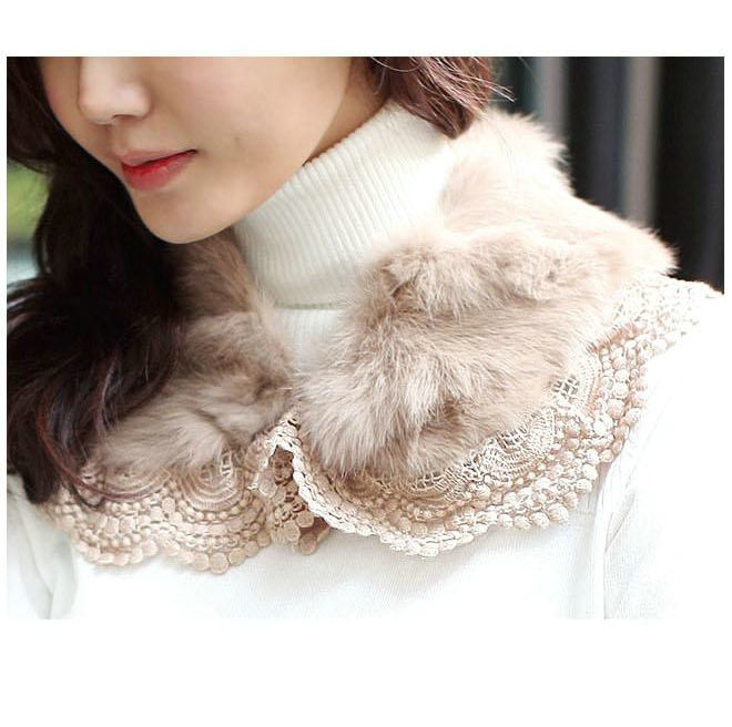 Free shipping Luxury leather cape hare wool lace decoration princess elegant muffler scarf fur collar fur collar