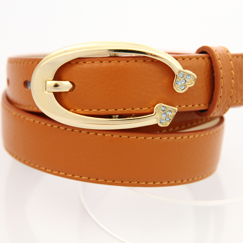 Free Shipping Lychee sparkling diamond double love cowhide genuine leather belt all-match strap Women