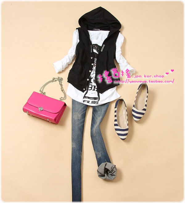 Free shipping M-612 2012 women's hooded casual vest vest