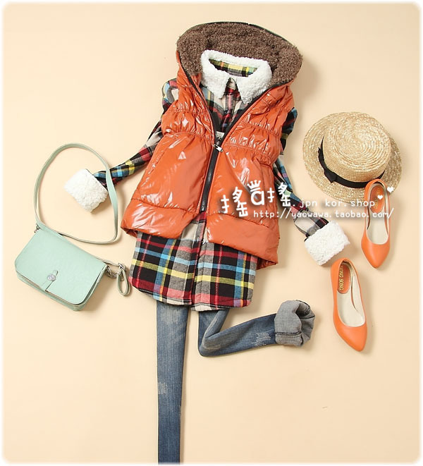 Free shipping M-700 2012 spring women's berber fleece hooded lantern sweep cotton vest