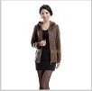 Free shipping Made in China women slim leather jacket coat lady fashion leisure leather jacket coat hooded