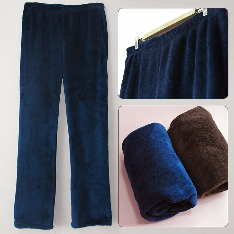 Free Shipping Male coral fleece thermal pajama pants casual sports coral fleece thickening lounge pants