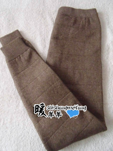 Free shipping Male double layer autumn and winter thickening thermal wool pants camel black