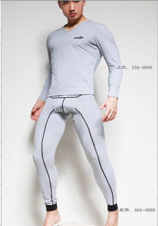 Free shipping! Male thermal underwear male underwear autumn set - grey