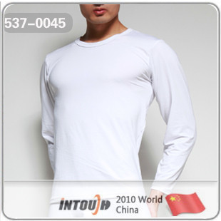 Free shipping! Male underwear white rose o-neck long-sleeve top 537 - 0045