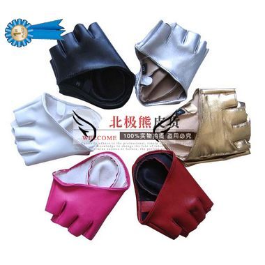 free shipping Male Women faux leather semi-finger gloves female fashion gloves personalized leather gloves