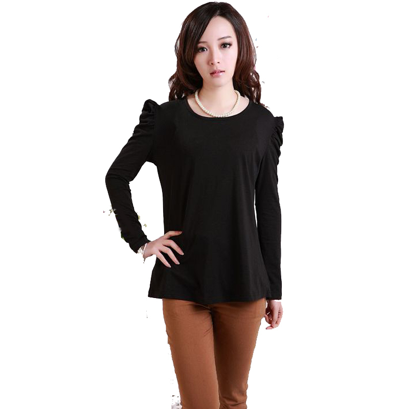 Free Shipping Maternity autumn fashion white collar elegant puff sleeve maternity autumn long-sleeve all-match basic shirt