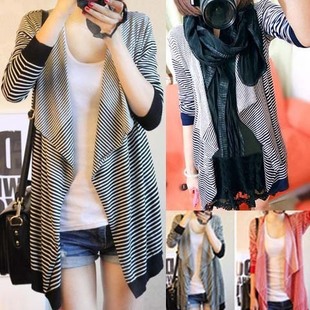 Free shipping Maternity clothing autumn elegant irregular stripe maternity cardigan maternity sweater outerwear sweater