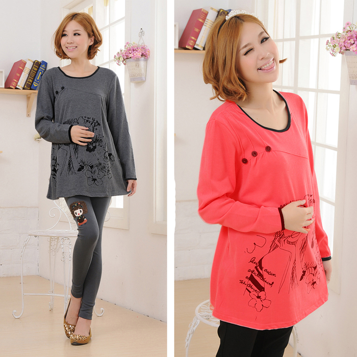 Free shipping! Maternity clothing fashion maternity top sweater maternity basic shirt autumn