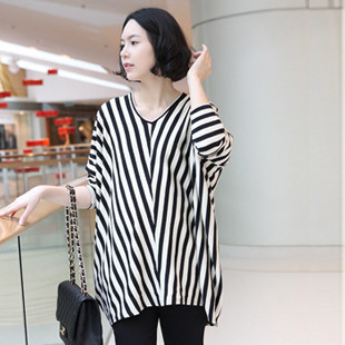 Free shipping Maternity clothing fashion stripe top t-shirt autumn maternity batwing sleeve top maternity t-shirt