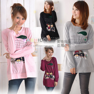 Free Shipping Maternity clothing lilliputian T-shirt long-sleeve sweater maternity sweatshirt 4 f3394 3b