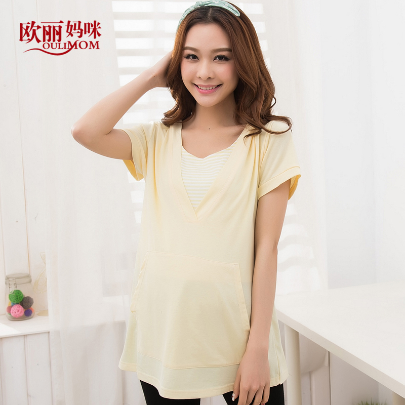 Free shipping Maternity clothing summer 2 nursing loading maternity short-sleeve T-shirt loose plus size summer top