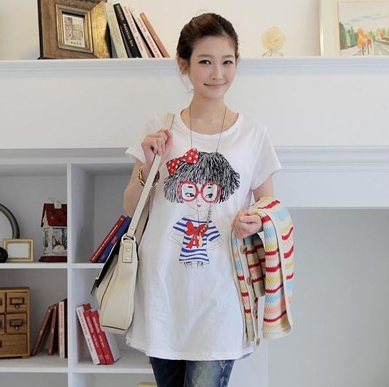 Free Shipping Maternity clothing summer loose maternity t-shirt maternity top fashion long t-shirt 426 1b