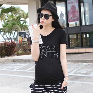 Free shipping Maternity clothing summer maternity top maternity t-shirt brief letter t-shirt