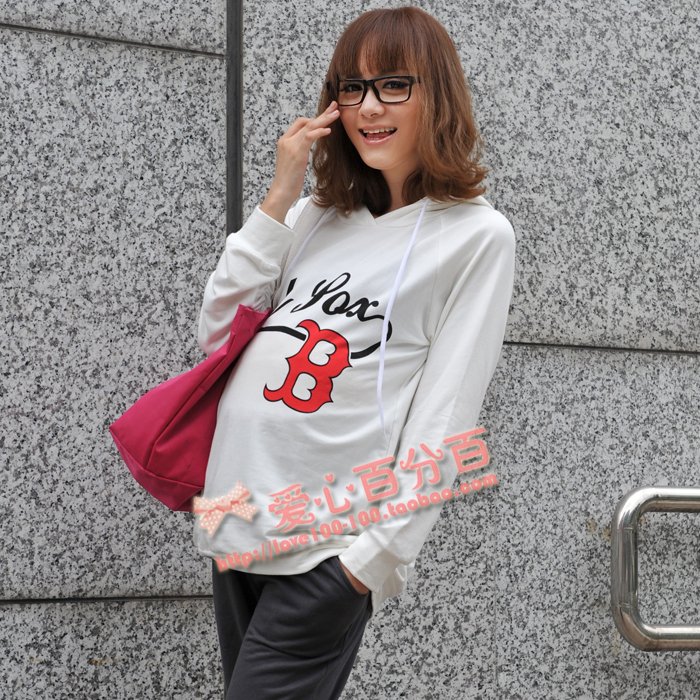 Free shipping Maternity sweatshirt hooded casual sports paragraph 100% cotton b letter double faced smarten tx126