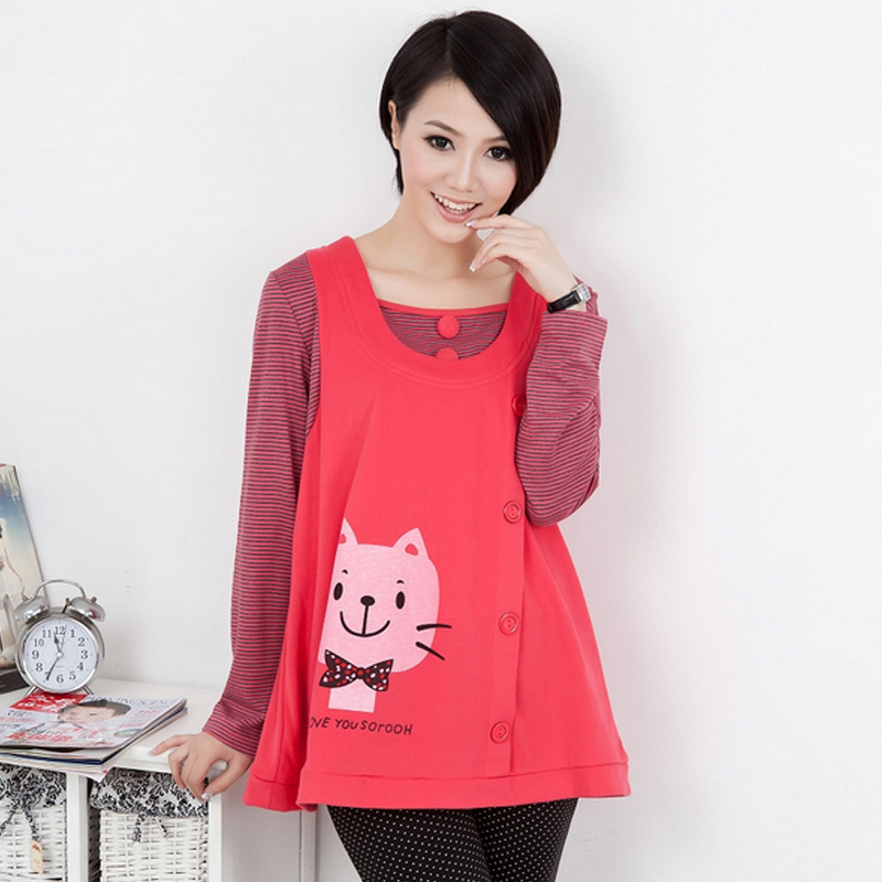 free shipping Maternity winter top maternity t-shirt autumn and winter top maternity lounge loose cartoon