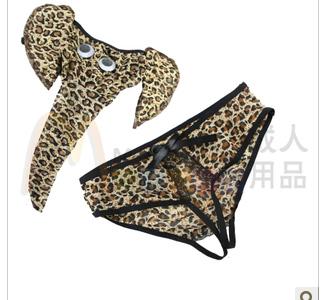 Free shipping Men and women couple underwear sexy leopard couple underwear women open crotch underwear