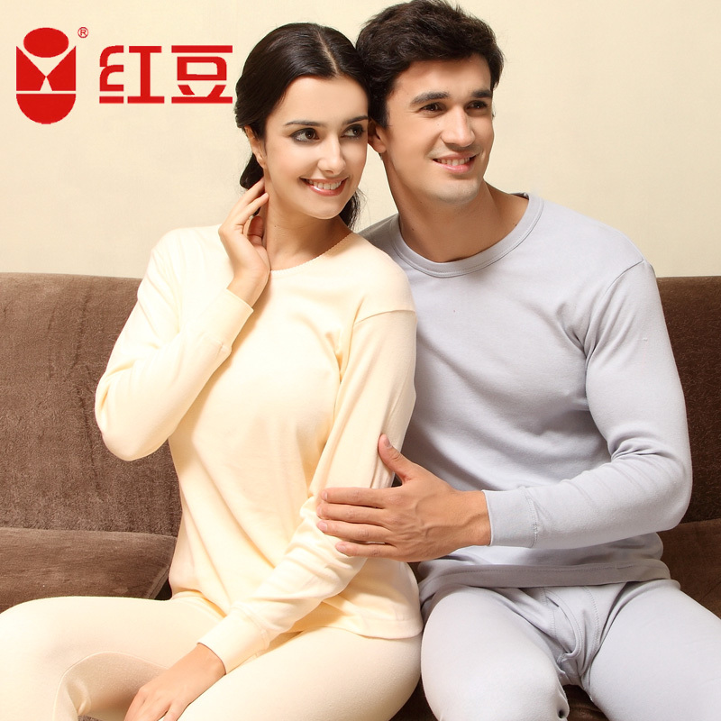 Free shipping Men and Women's thermal underwear full cotton low o-neck thin long johns male women's lovers basic cotton sweater