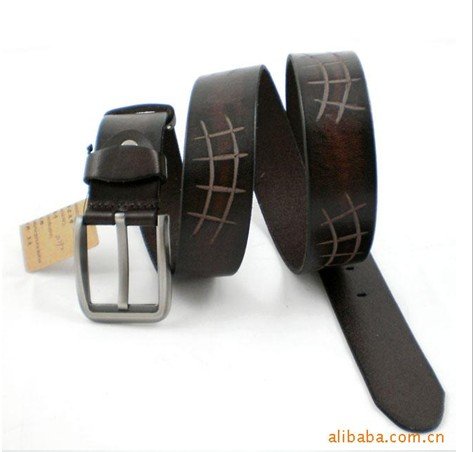 Free shipping men/women genuine leather belt with pin buckle, top men/women cow leather cowhide oxhide cowskin belt