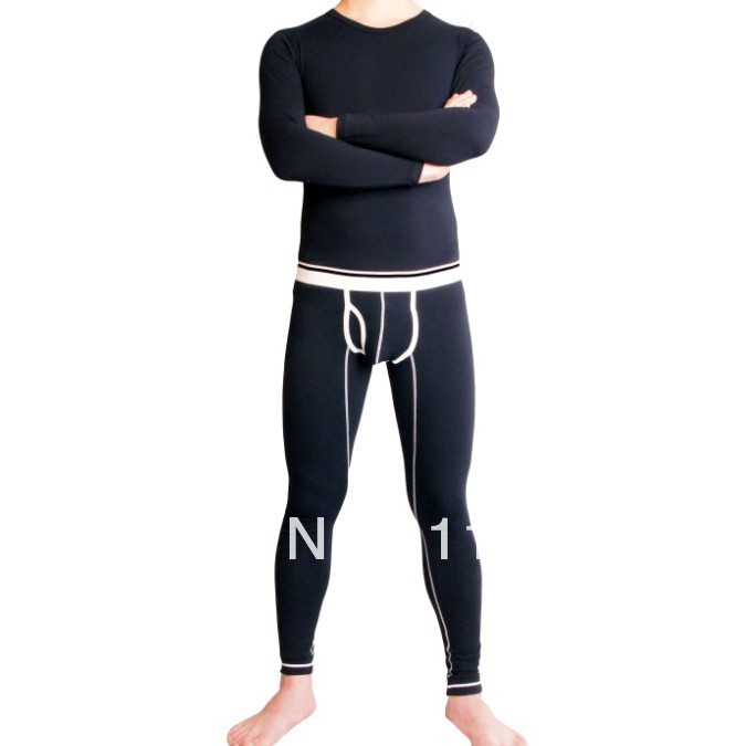 Free shipping Menboat fashion men fashion high-elastic lycra cotton male thermal underwear black blue gray stripe M,L,XL