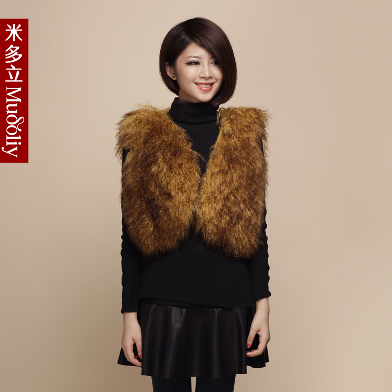 Free shipping Meter 2012 winter short design tan sweater vest female cardigan autumn and winter sleeveless V-neck formal