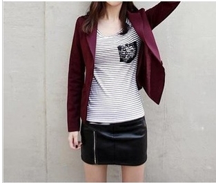 Free shipping-Mini hot slim tight short skirt with zip women 's PU leather skirt  bust skirt