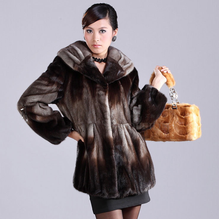 free shipping Mink hair outerwear top marten overcoat luxury 2002