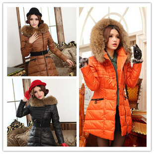 Free shipping! Missfofo female down coat medium-long slim down coat