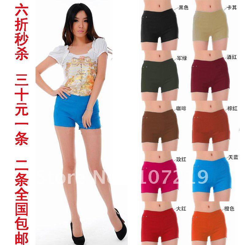 Free shipping, mix colors, size 10pcs/lot 2012 women's shorts casual shorts female casual plus size