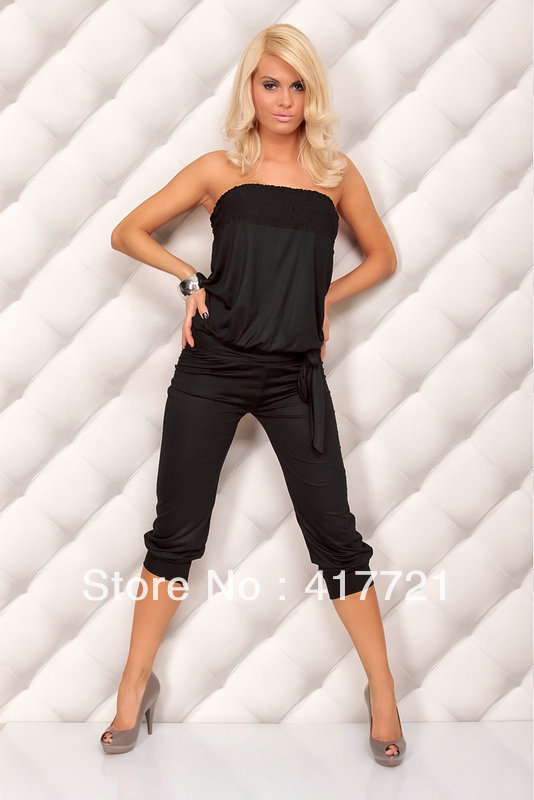 Free shipping ML17554 New Style Ladies Sexy Blouse Jumpsuit Women's Pants Black Jumpsuit