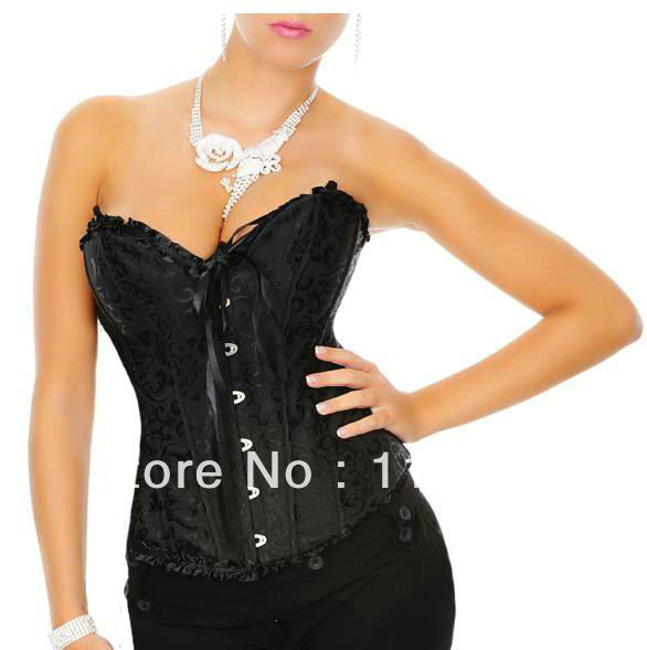 Free shipping ML4043 Sexy Lace Stain Breathable Shaper Wear Sexy Corset with g-string (S/M/L/XL)