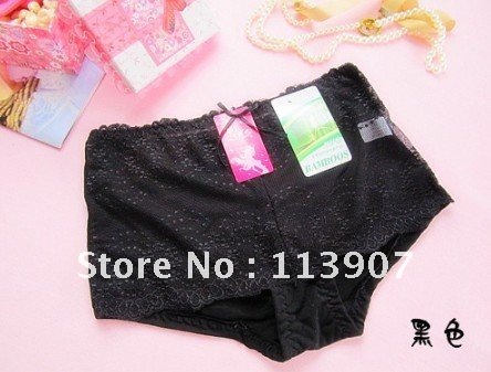 Free shipping Moistureproof antibacterial deodorant bamboo fiber ladies underwear, black