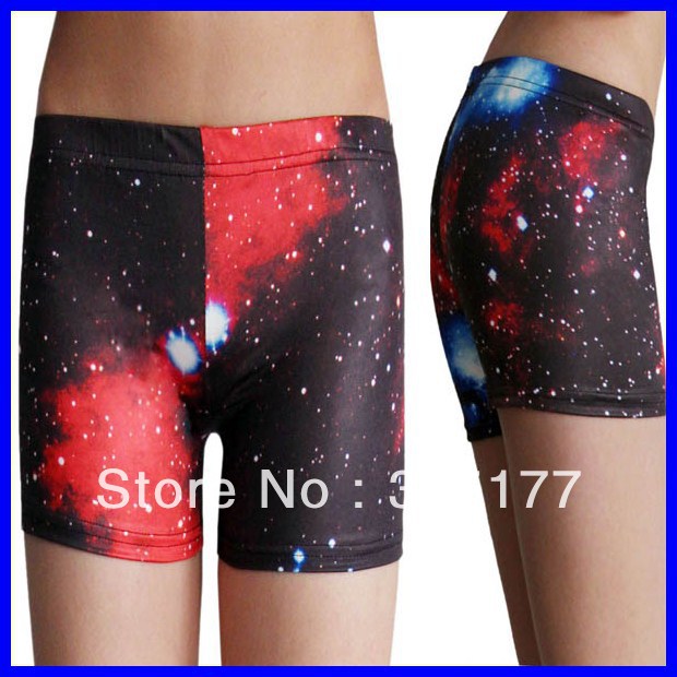 Free shipping Multicolored Galaxy Short Legging wholesale 10pieces/lot Mix order Tight high Shorts 2013 Women sexy pants 79158